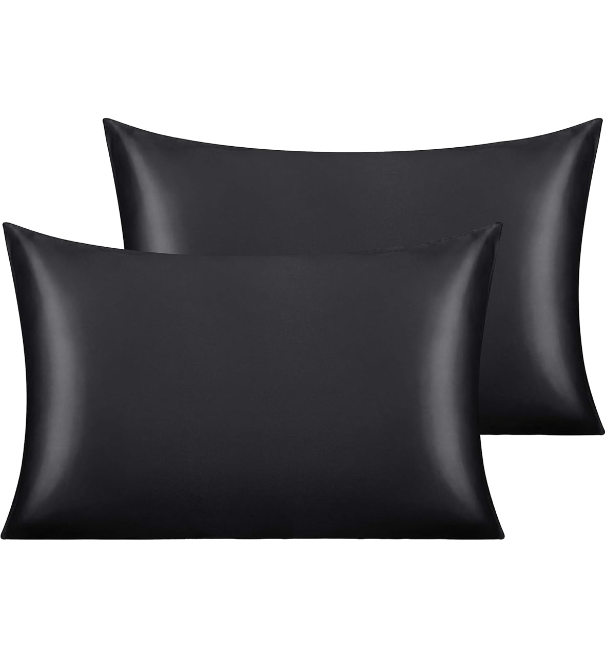 Satin Pillow Case PILLOWCASE OrganiGrowHair Co Black 2 Pack