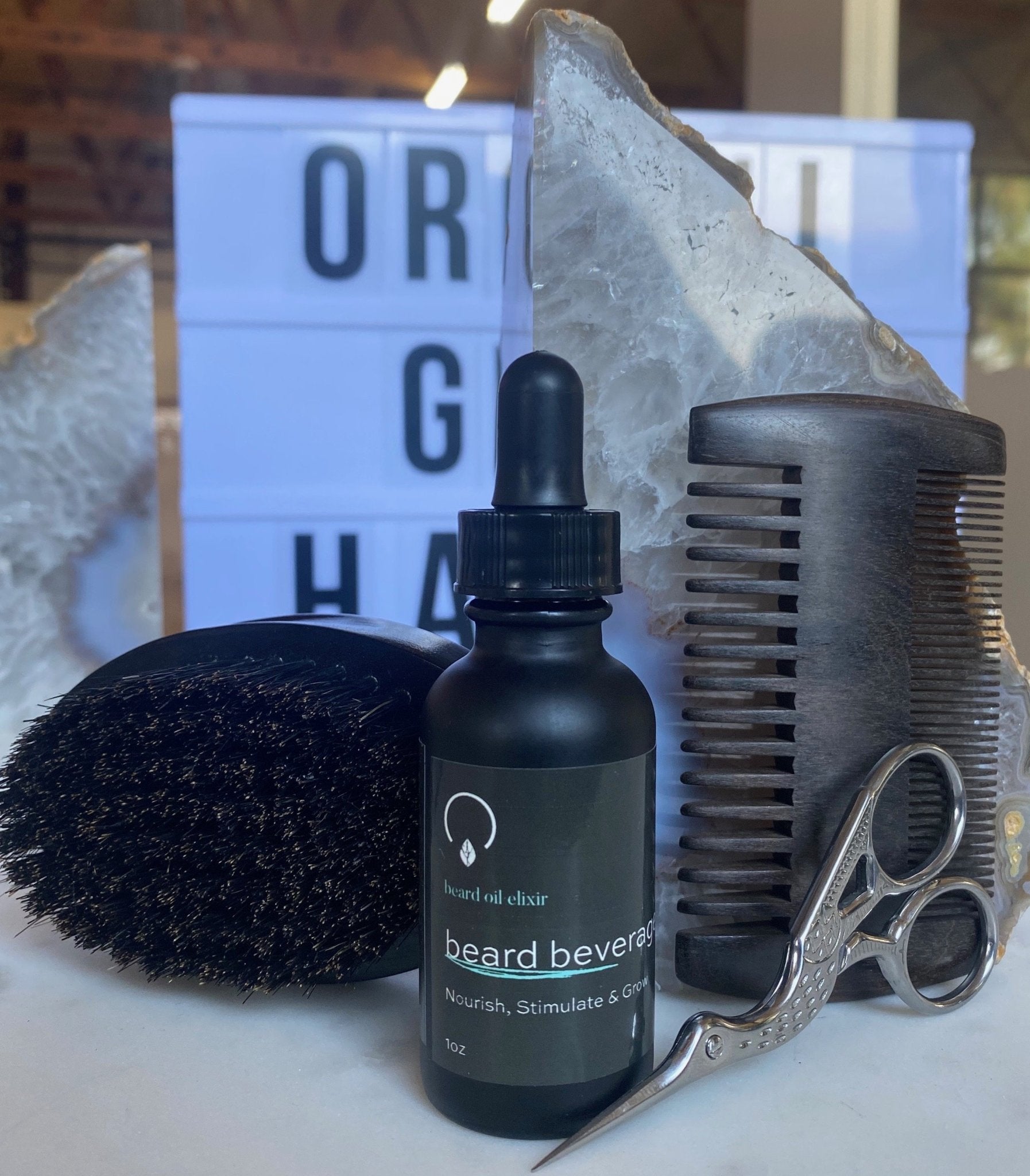 Beard Grooming Kit with Beard Beverage Oil ACCESSORIES OrganiGrowHairCo
