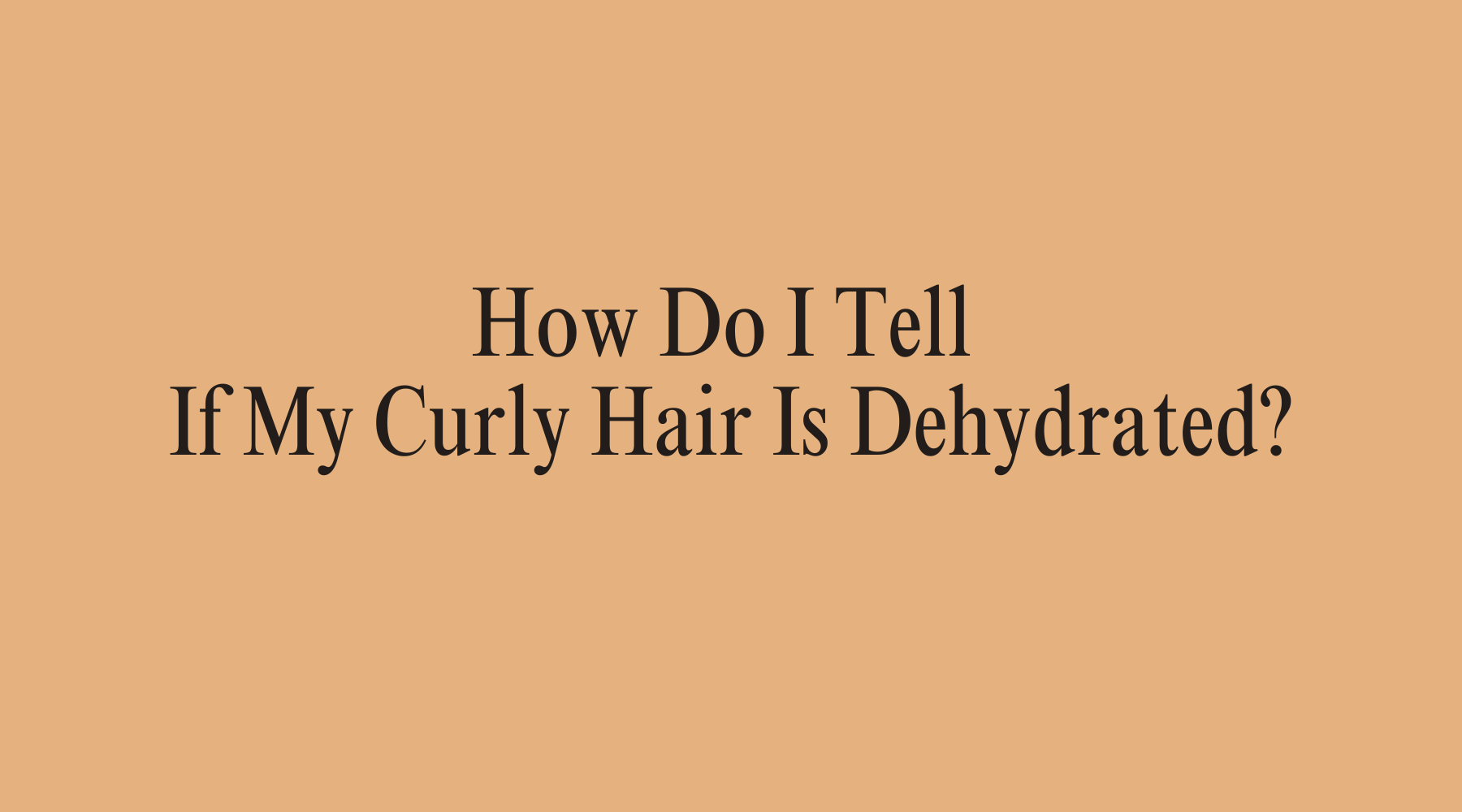 How Do I Tell If My Curly Hair Is Dehydrated? - OrganiGrowHairCo