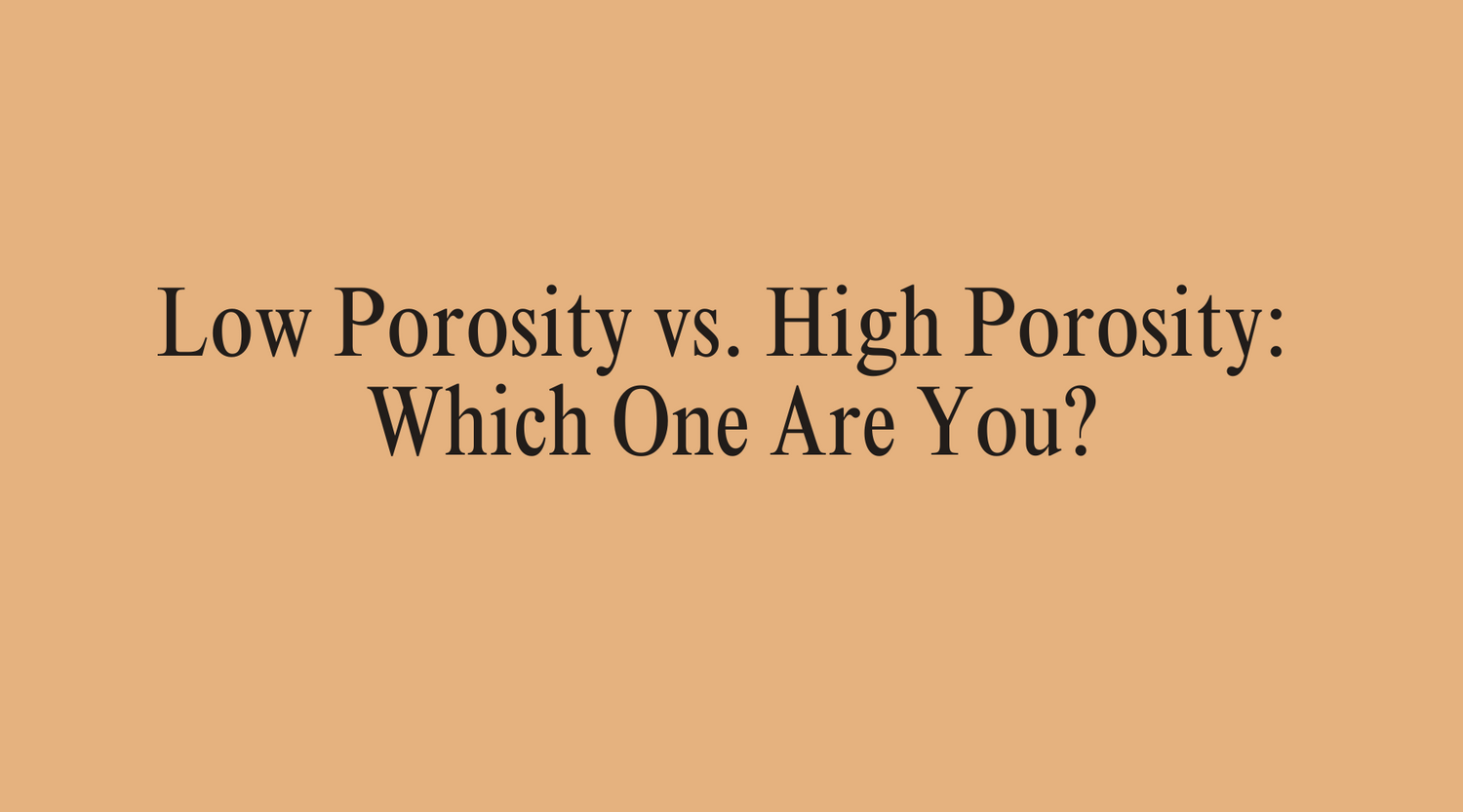Low Porosity vs. High Porosity: Which One Are You?