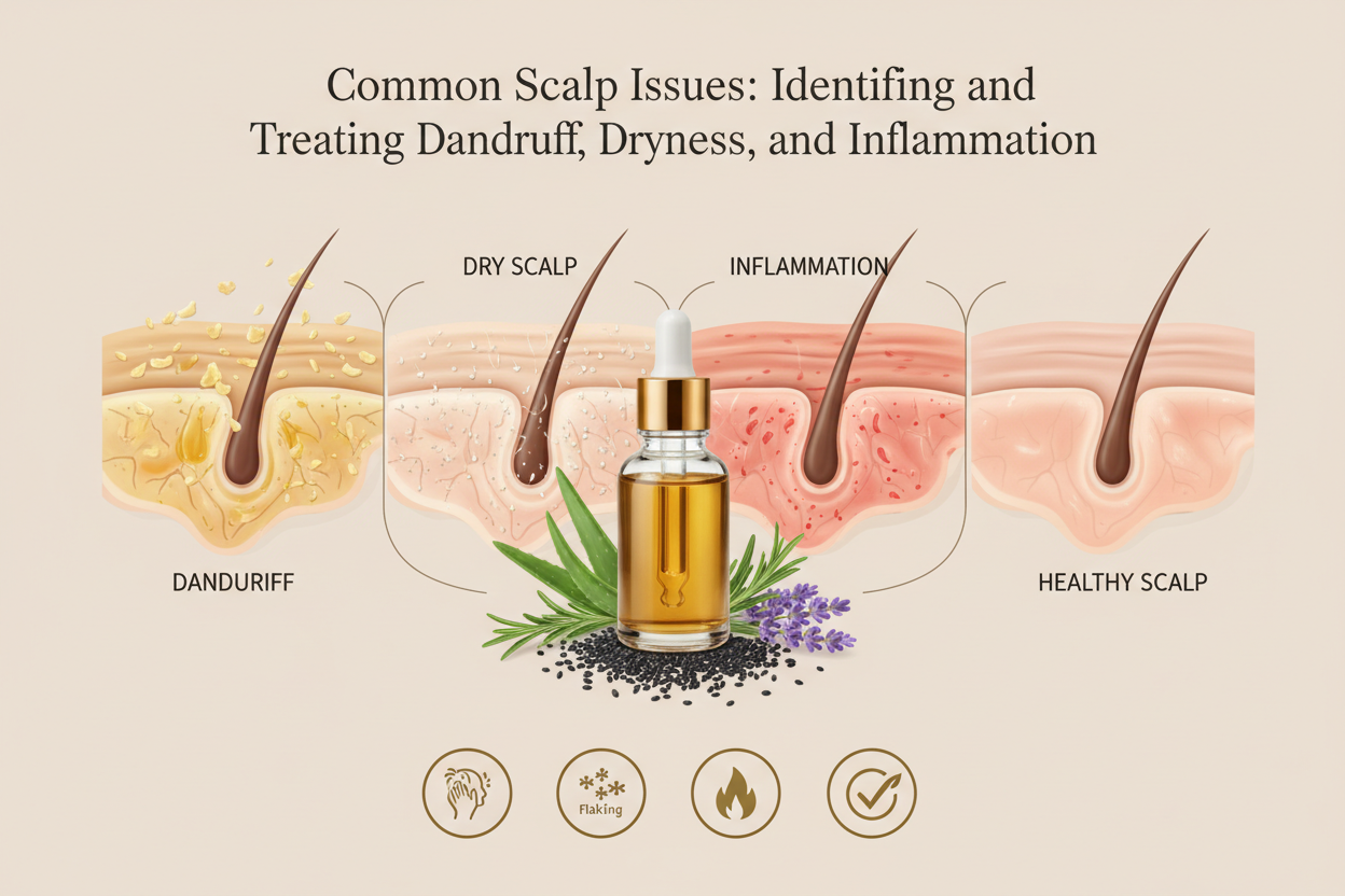 Common Scalp Issues: Identifying and Treating Dandruff, Dryness, and Inflammation