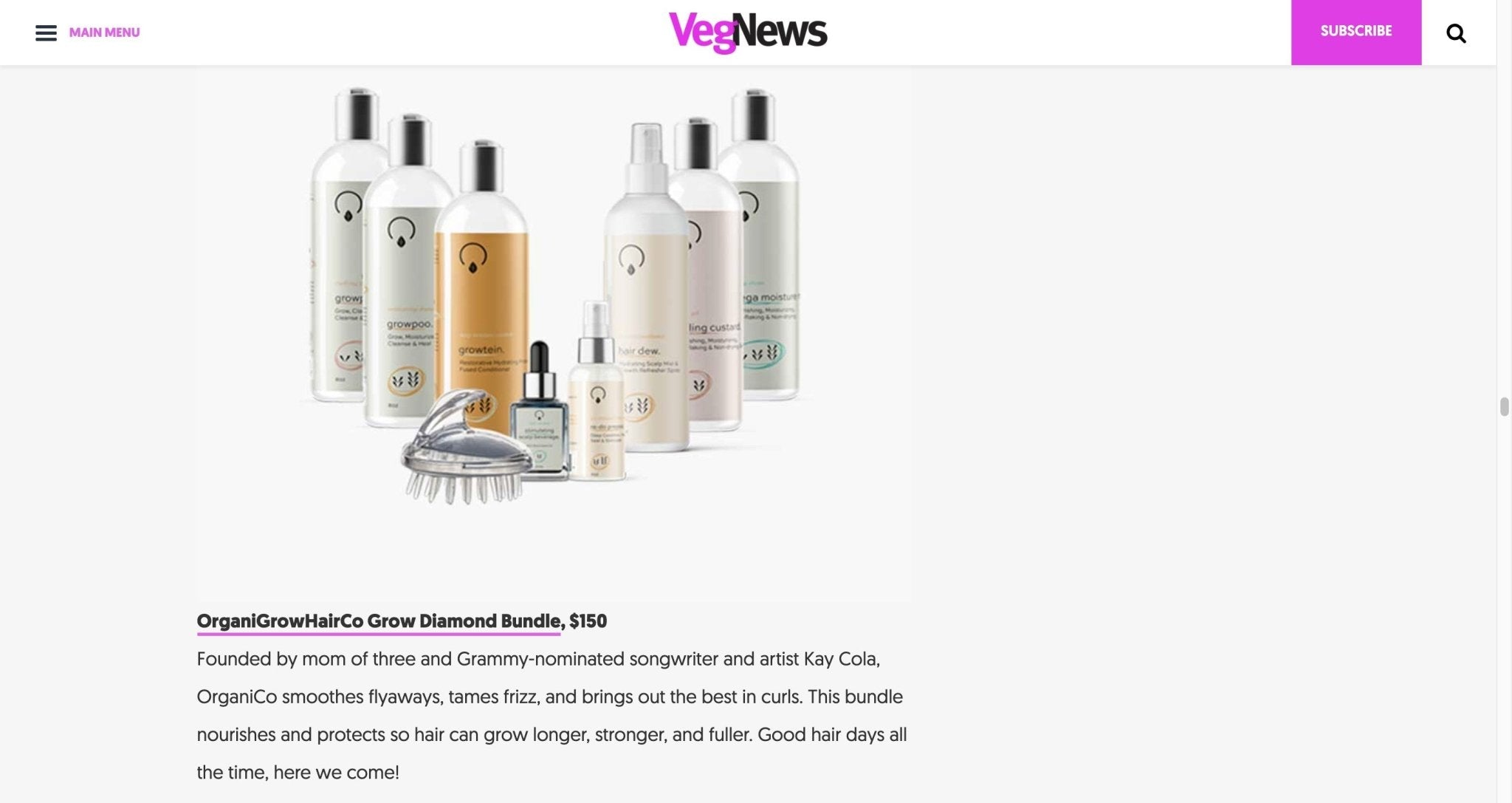 VegNews - OrganiGrowHairCo