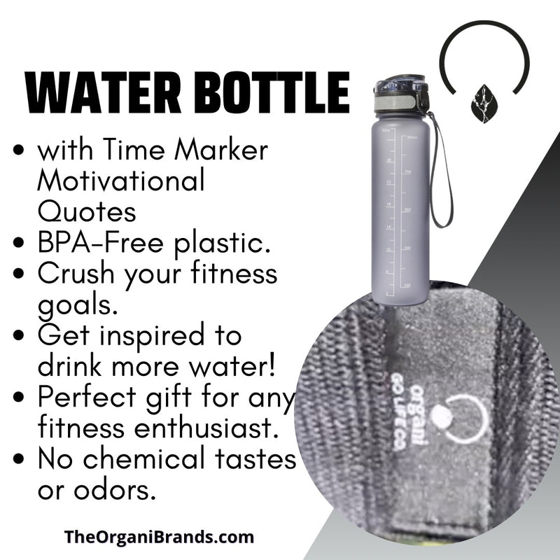 Stay inspired with time-marker motivational quotes on a stylish and functional water bottle.