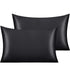 Satin Pillow Case PILLOWCASE OrganiGrowHair Co Black 2 Pack