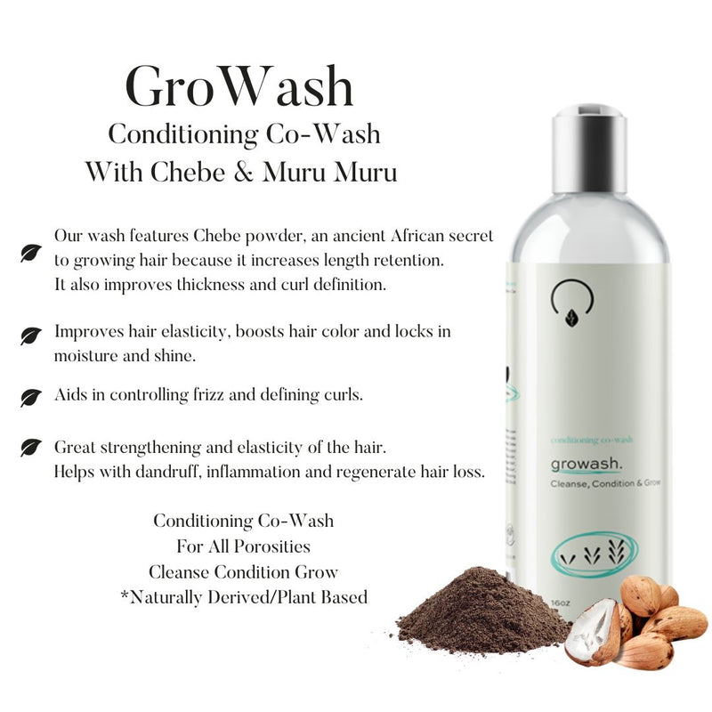 Revitalize Your Hair with GroWash Co-Wash - Chebe & Muru Muru 16oz