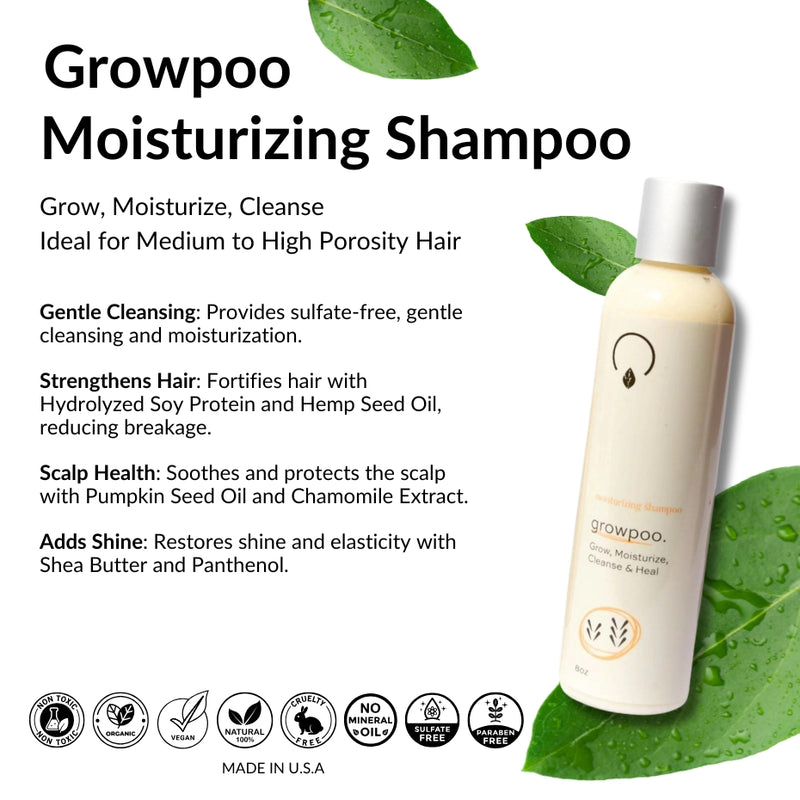 Our pH-balanced, all-purpose shampoo is enriched with a touch of protein, ideal for everyday use. Whether used alone or after our clarifying shampoo, this versatile formula cleanses, hydrates, and strengthens hair. Perfect for medium to high porosity, it promotes healthy, resilient strands with every wash!