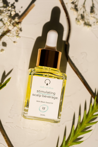 Stimulating Scalp Beverage - Medium Porosity with Black Seed Oil - Hair Growth Oil OIL OrganiGrowHair Co