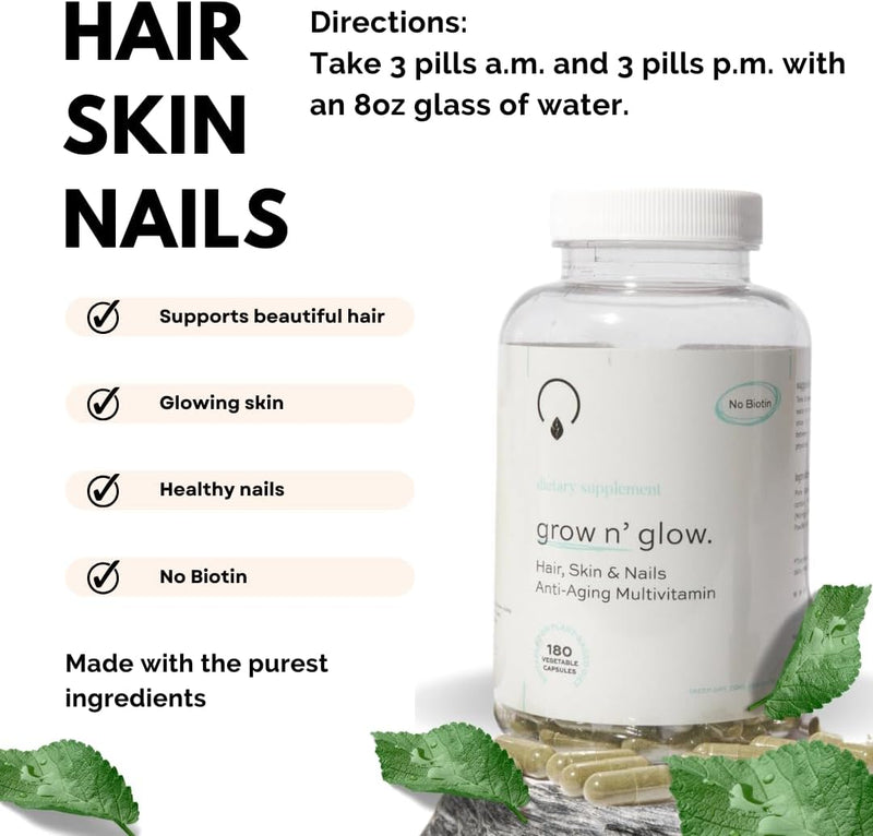 Grow N Glow Hair Skin Nails Anti Aging Multivitamins