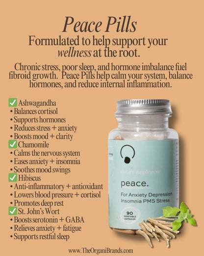 Peace Pills (For Anxiety Insomnia PMS Depression) OrganiGoLife