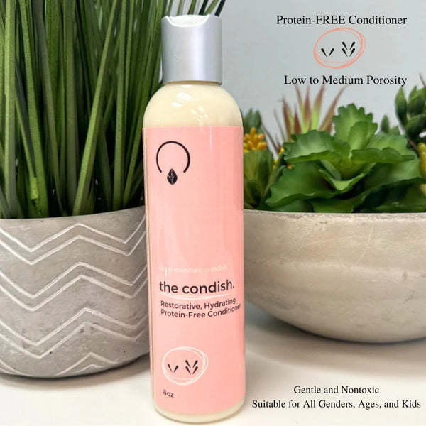 The Condish Protein-Free Conditioner – Hydrating, lightweight, and vegan formula for low to medium porosity hair.