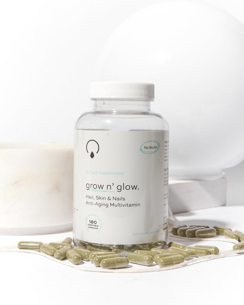 Grow N Glow Hair Skin Anti Aging MultiVitamin - OrganiGrowHairCo